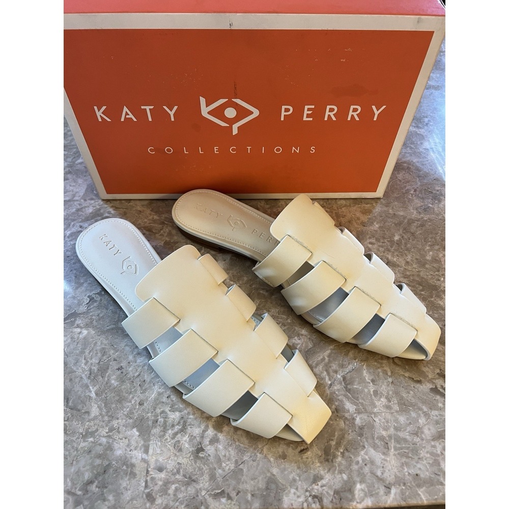Katy Perry Fisherman Mule Chalk Size 6.5 Women's Slides Sandals Shoes Summer NEW